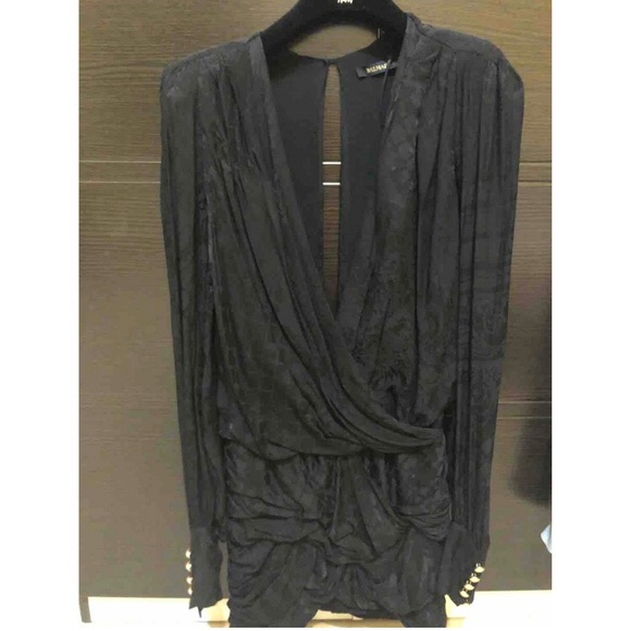 Authentic Balmain for HM Silk Black Dress - Picture 2 of 6